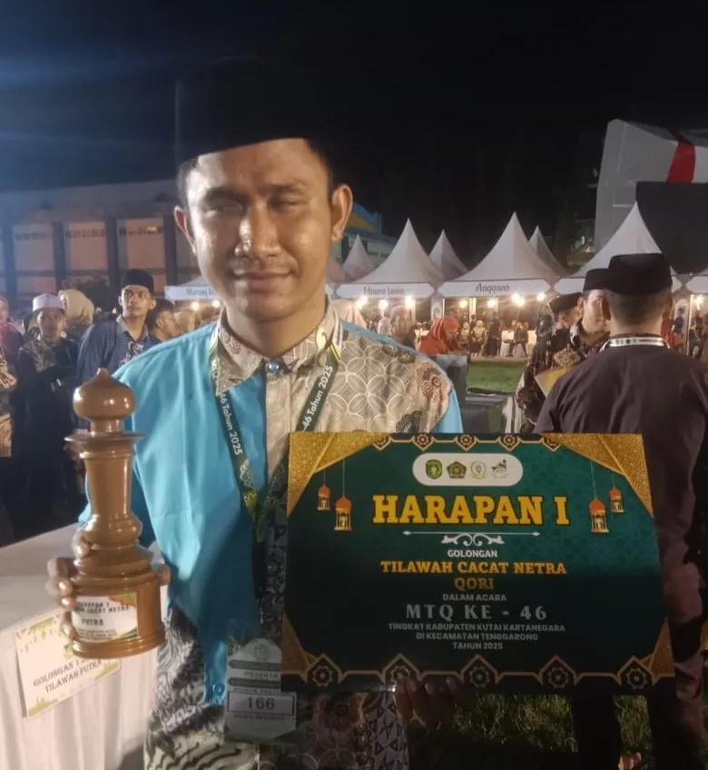 Keterbatasan Bukan Halangan, Afdan Tunanetra Asal Kec. Muara Uwis Raih Harapan 1 di MTQ Ke-46 Kukar